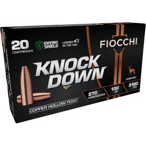 Fiocchi 270CHA Knock Down Enviro Shield 270Win 130gr Hollow Point 20 Per Box/10 Case