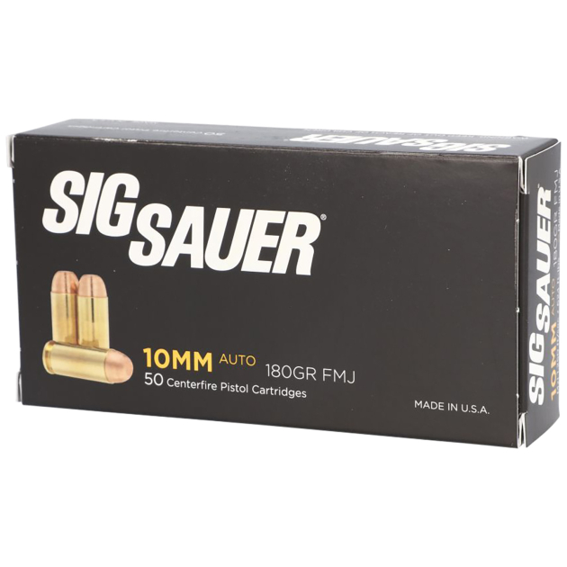 Sig Sauer E10MB150 Elite Ball  10mmAuto 180gr Full Metal Jacket 50 Per Box/20 Case