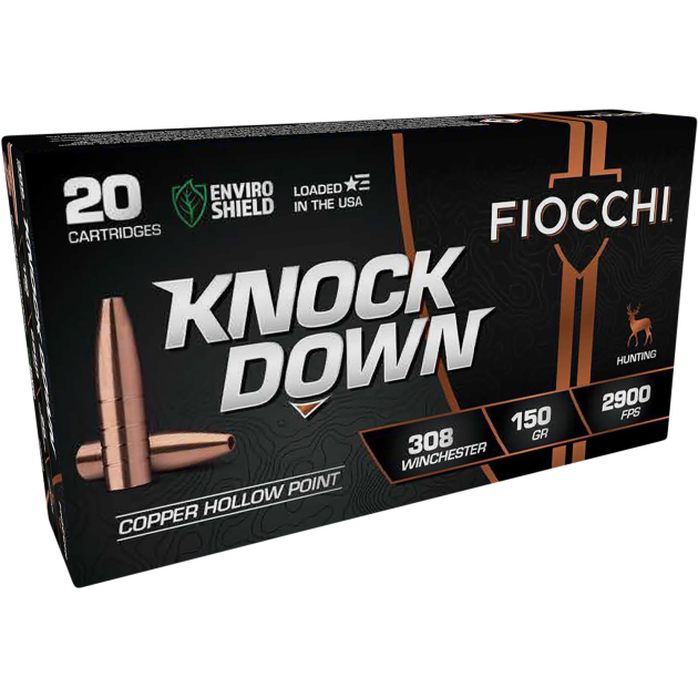 Fiocchi 308CHB Knock Down Enviro Shield 308Win 150gr Hollow Point 20 Per Box/10 Case