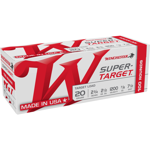 Winchester Ammo TRGT207VP Super-Target  20Gauge 2.75" 7/8oz 7.5Shot 100 Per Box/2 Case