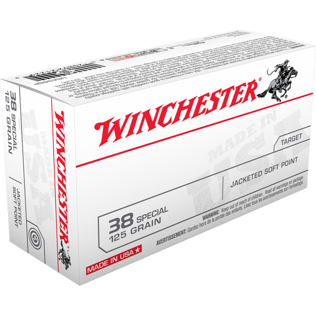 Winchester Ammo USA38SP USA  38Special 125gr Jacketed Soft Point 50 Per Box/10 Case