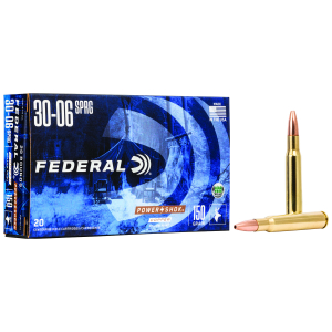Federal 3006150LFA Power-Shok  30-06Springfield 150gr Copper Hollow Point 20 Per Box/10 Case