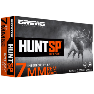 Ammo Inc 7MM139SPA20 Hunt  7mm 139gr Soft Point 20 Per Box/10 Case