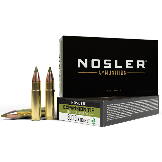 Nosler 40660 E-Tip  300Blackout 110gr E Tip Lead Free 20 Per Box/20 Case