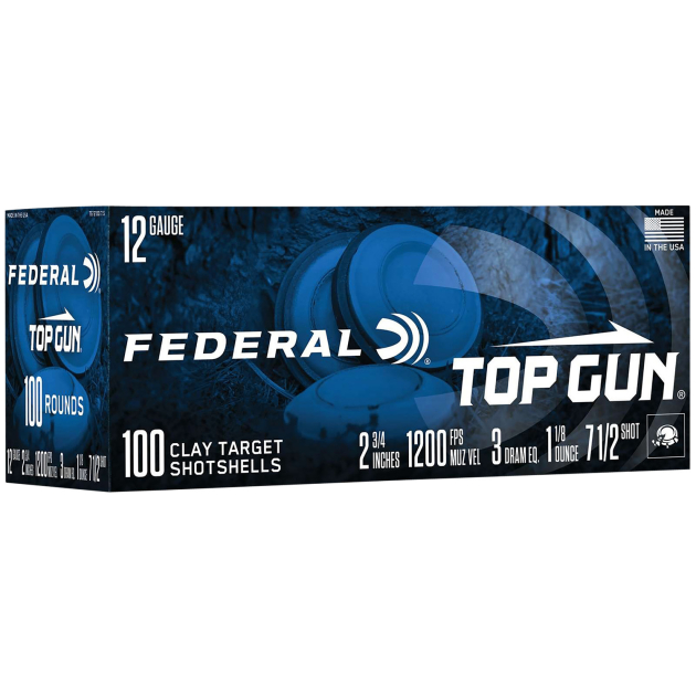 Federal TG1210075 Top Gun  12Gauge 2.75" 1 1/8oz 7.5Shot 100 Per Box/2 Case