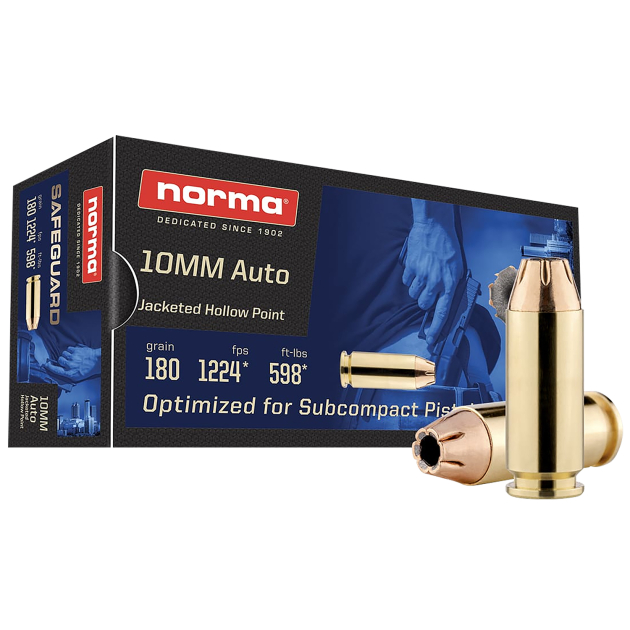 Norma Ammunition 801109265   10mm 180gr Jacketed Hollow Point 50 Per Box/20 Case