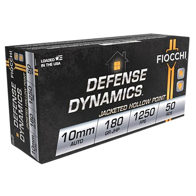 Fiocchi 10APHP Defense Dynamics  10mmAuto 180gr Jacketed Hollow Point 50 Per Box/10 Case