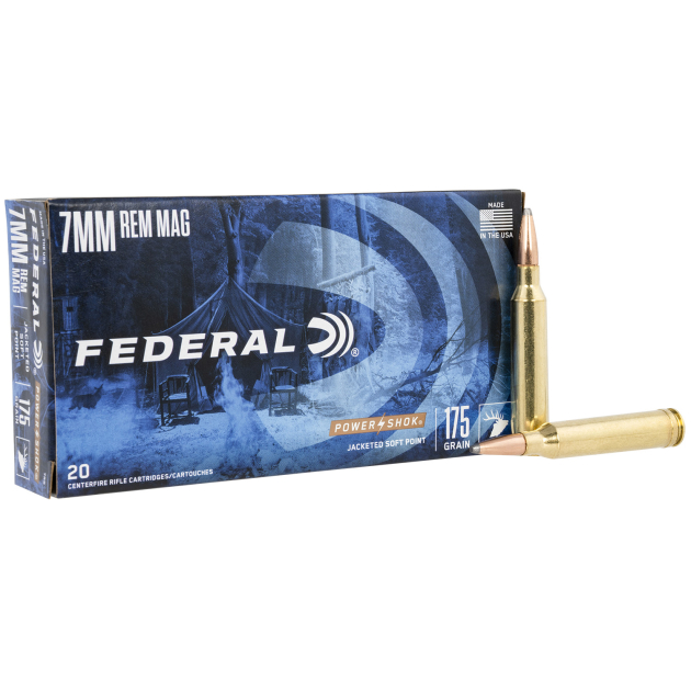 Federal 7RB Power-Shok  7mmRemMag 175gr Jacketed Soft Point 20 Per Box/10 Case