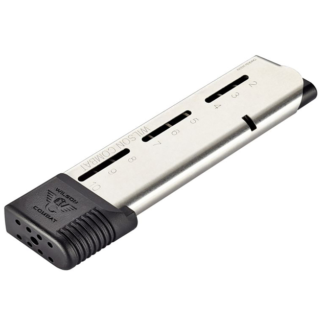 Wilson Combat 50045FS10 1911  10rd Extended Floorplate 45 ACP Fits Wilson Combat 1911 Elite Tactical Stainless Steel