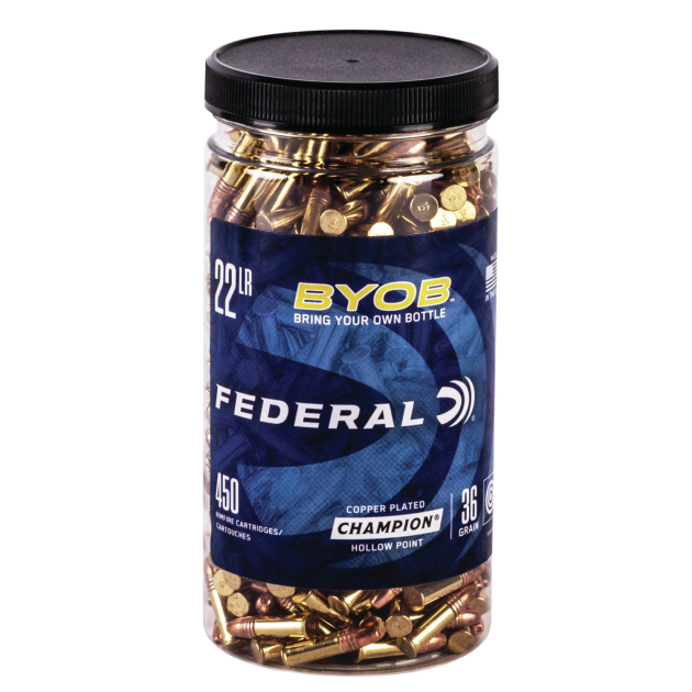 Federal 750BTL450 Champion Training BYOB 22LR 36gr Copper Plated Hollow Point 450 Per Box/8 Case