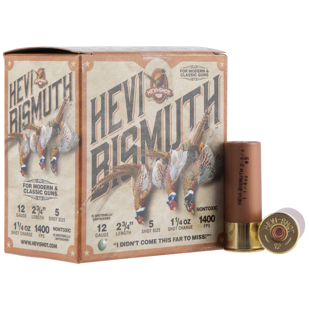 HEVI-Shot HS14715 HEVI-Bismuth Upland 12Gauge 2.75" 1 1/4oz Bismuth 5Shot 25 Per Box/10 Case