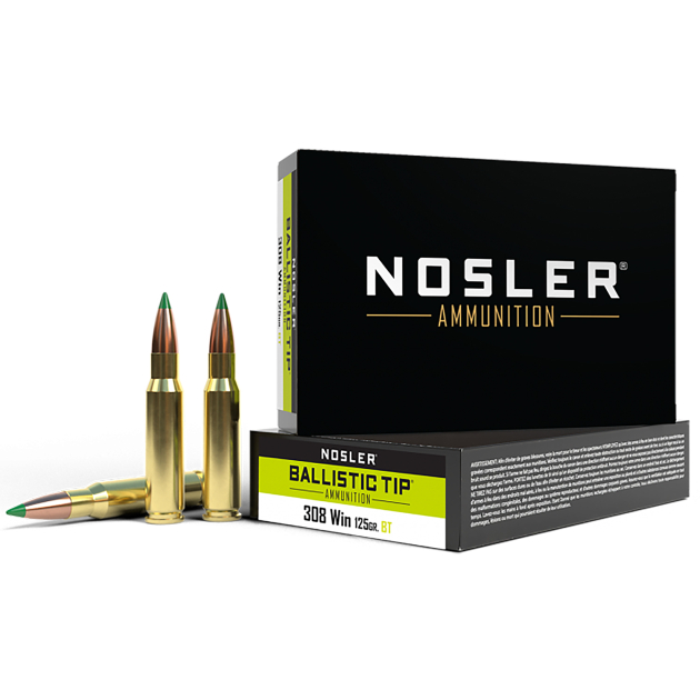 Nosler 40061 Ballistic Tip  308Win 125gr Spitzer Ballistic Tip 20 Per Box/10 Case