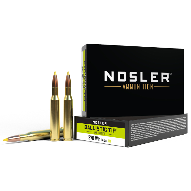 Nosler 40055 Ballistic Tip  270Win 140gr Spitzer Ballistic Tip 20 Per Box/10 Case