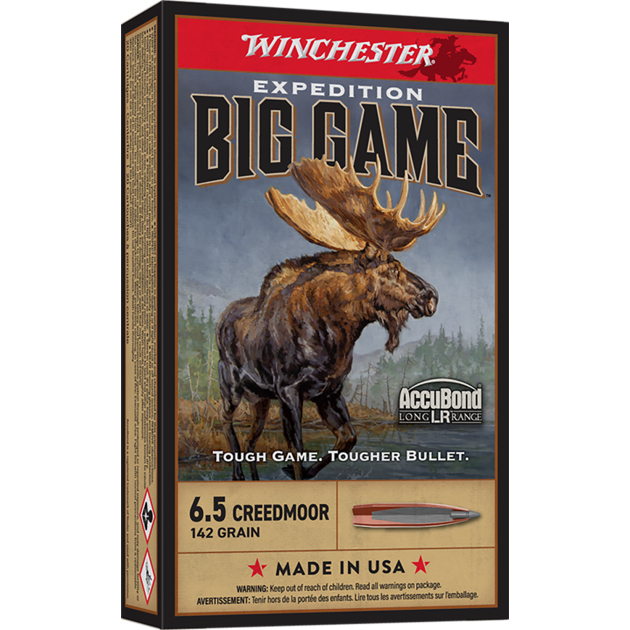 Winchester Ammo S65LR Expedition Big Game Long Range 6.5Creedmoor 142gr Nosler AccuBond Long Range 20 Per Box/10 Case