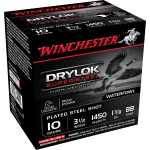 Winchester Ammo SSH10BB Drylok Super Steel High Velocity 10Gauge 3.50" 1 3/8oz BBShot 25 Per Box/10 Case