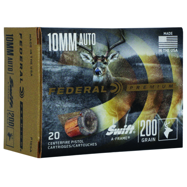 Federal P10SA Premium  10mmAuto 200gr Swift A Frame 20 Per Box/10 Case