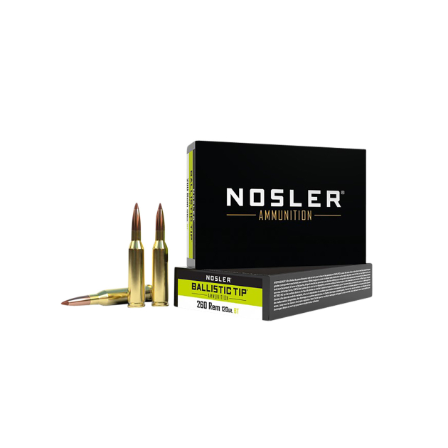 Nosler 40056 Ballistic Tip  260Rem 120gr Spitzer Ballistic Tip 20 Per Box/10 Case