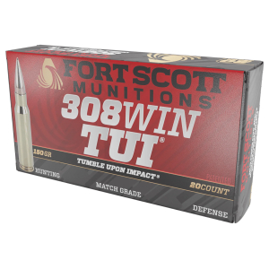 Fort Scott Munitions 308150SCV2 Tumble Upon Impact (TUI) Rifle 308Win 150gr Solid Copper Spun 20 Per Box/10 Case