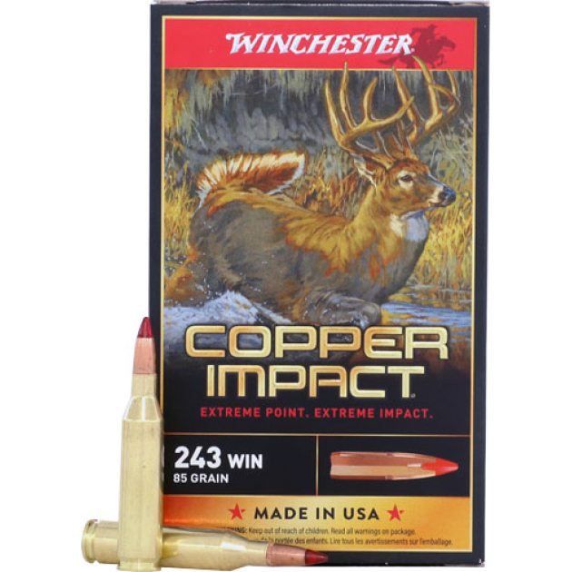 WINCHESTER COPPER IMPACT 243 - WIN 85GR 20RD 10BX/CS