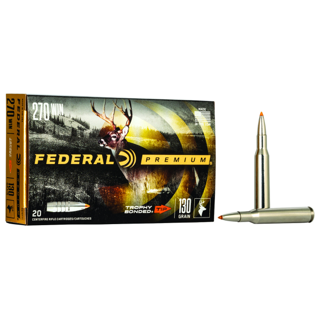 Federal P270TT1 Premium  270Win 130gr Trophy Bonded Tip 20 Per Box/10 Case