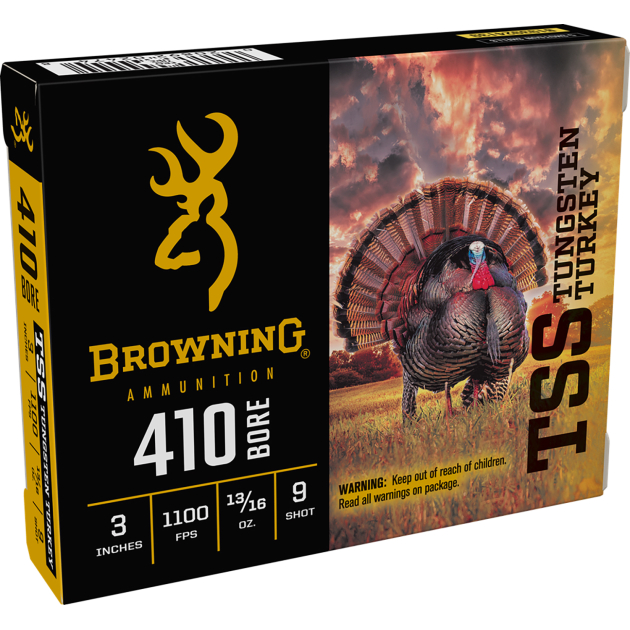 Browning Ammo B193924139 TSS Tungsten Turkey 410Gauge 3" 13/16oz Tungsten 9Shot 5 Per Box/20 Case