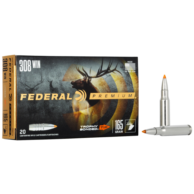Federal P308TT2 Premium  308Win 165gr Trophy Bonded Tip 20 Per Box/10 Case