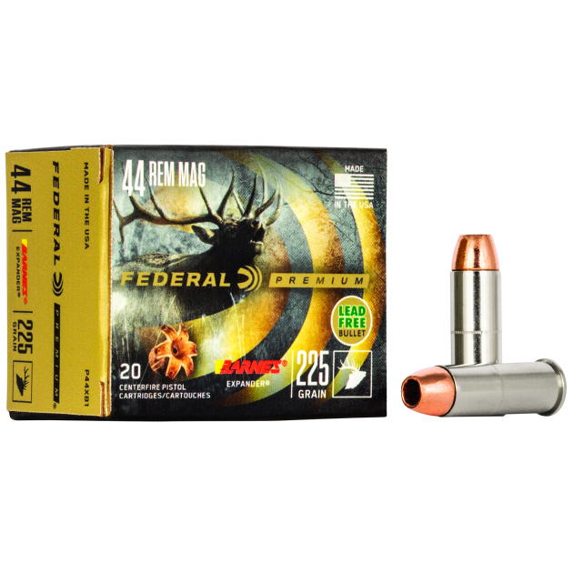 Federal P44XB1 Premium  44RemMag 225gr Barnes Expander BRX 20 Per Box/10 Case