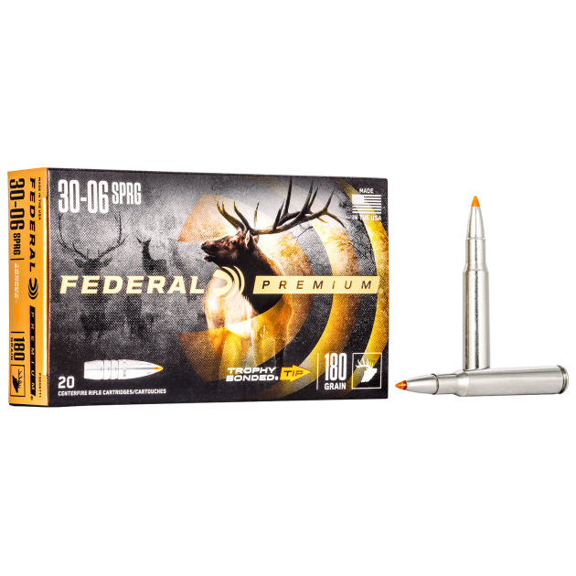 Federal P3006TT1 Premium  30-06Springfield 180gr Trophy Bonded Tip 20 Per Box/10 Case