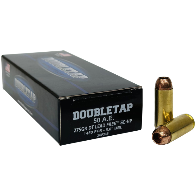 DoubleTap Ammunition 50AE275X DT Lead Free  50AE 275gr 20 Per Box/25 Case