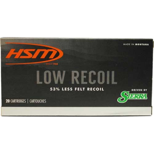 HSM LOW RECOIL 6.5 CM 140GR - SBT 20RD 25BX/CS