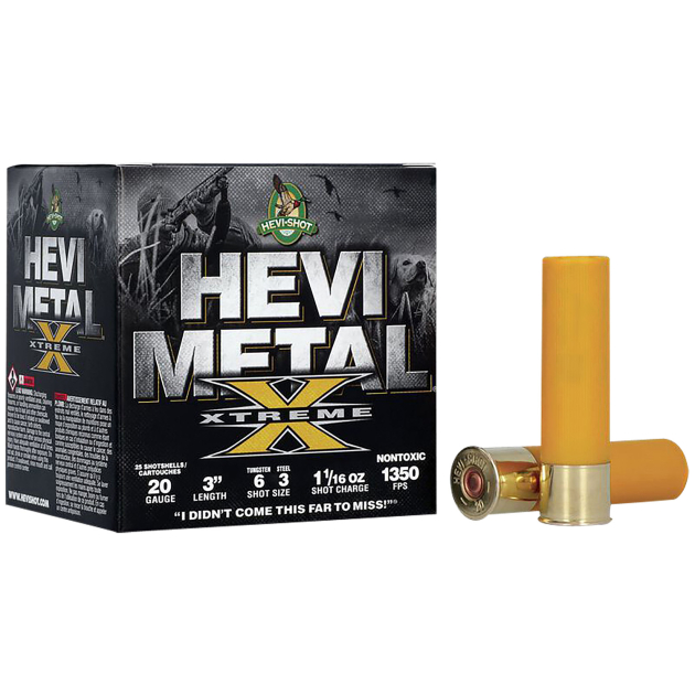 HEVI-Shot HS39206 HEVI-Metal Extreme 20Gauge 3" 1 1/16oz Steel/Tungsten 6/3Shot 25 Per Box/10 Case