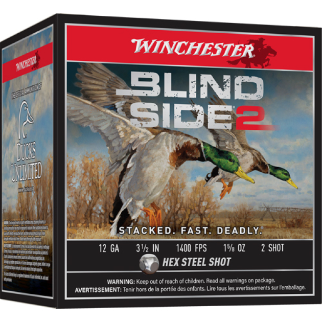 WINCHESTER BLIND SIDE 2 12GA - 3.5" 1-5/8OZ #2 25RD 10BX/CS