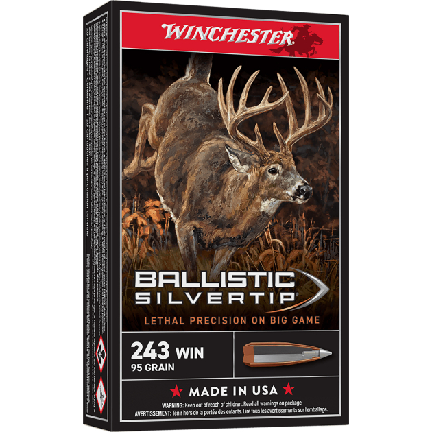 Winchester Ammo SBST243 Ballistic Silvertip  243Win 55gr Fragmenting Polymer Tip 20 Per Box/10 Case