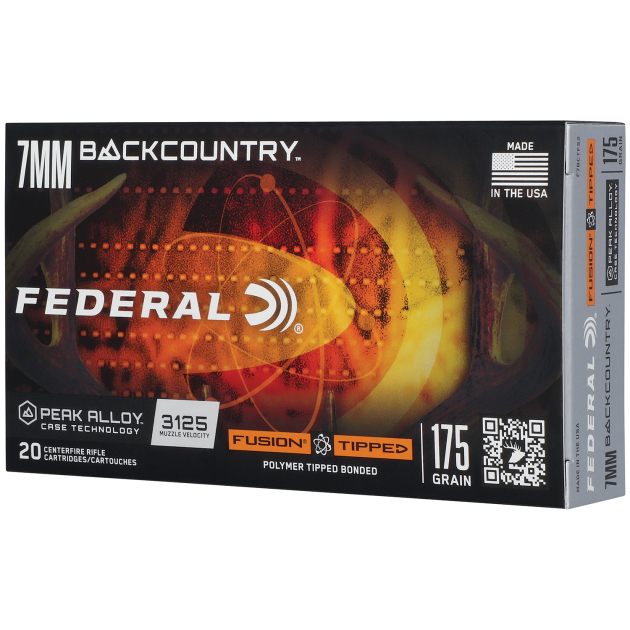 Federal F7BCTFS2 BackCountry  7mm BC 175gr Tipped Fusion 20 Per Box/10 Case