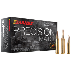 Barnes Bullets 30819 Precision Match  6.5PRC 145gr Open Tip Match Boat Tail 20 Per Box/10 Case