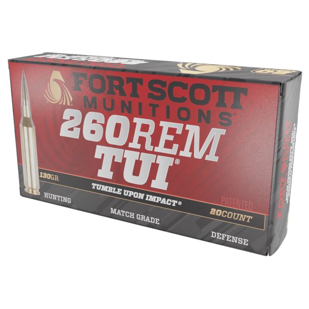 Fort Scott Munitions 260130SCV2 Tumble Upon Impact (TUI)  260Rem 130gr Solid Copper Spun 20 Per Box/25 Case