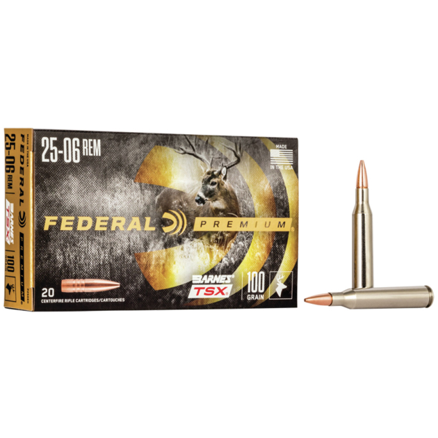 Federal P2506H Premium  25-06Rem 100gr Barnes TSX 20 Per Box/10 Case