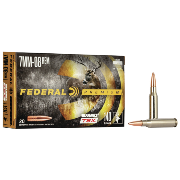 Federal P708C Premium  7mm-08Rem 140gr Barnes TSX 20 Per Box/10 Case