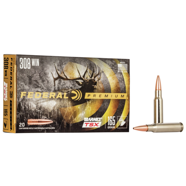 Federal P308H Premium  308Win 165gr Barnes TSX 20 Per Box/10 Case