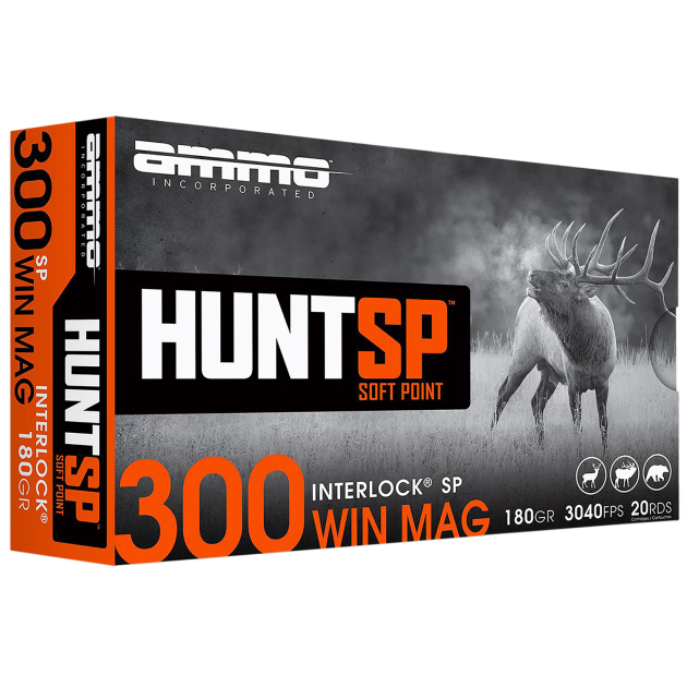 Ammo Inc 300WM10SPA20 Hunt  300Win 180gr Soft Point 20 Per Box/10 Case