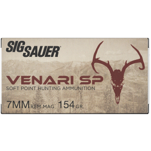 Sig Sauer V7MMSP15420 Venari  7mmRemMag 154gr Soft Point 20 Per Box/10 Case