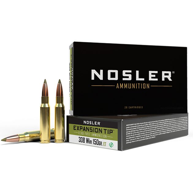 Nosler 40034 E-Tip  308Win 150gr E Tip Lead Free 20 Per Box/10 Case