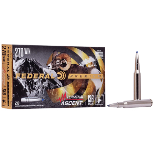 Federal P270TA1 Premium Terminal Ascent 270Win 136gr 20 Per Box/10 Case