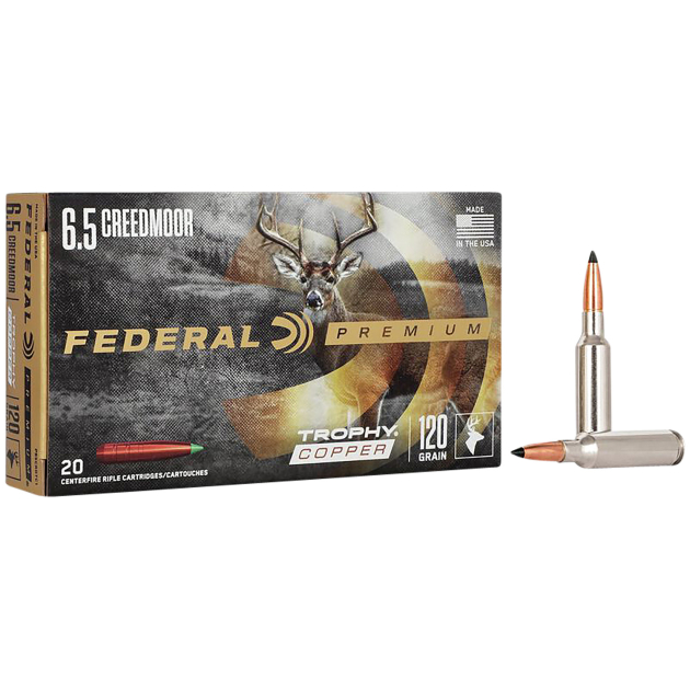 Federal P65CRDTC1 Premium  6.5Creedmoor 120gr Trophy Copper 20 Per Box/10 Case