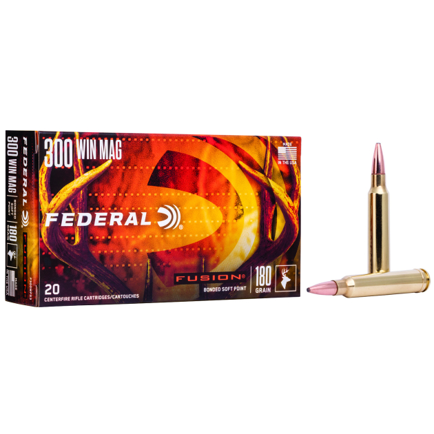 Federal F300WFS3 Fusion  300WinMag 180gr Bonded Soft Point 20 Per Box/10 Case