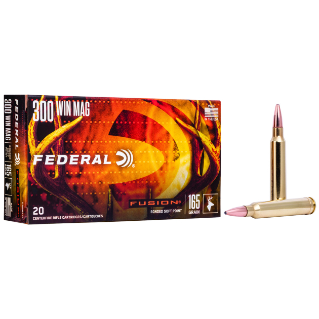 Federal F300WFS2 Fusion  300WinMag 165gr Bonded Soft Point 20 Per Box/10 Case