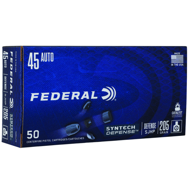 Federal S45SJT2 Syntech Defense 45ACP 205gr Segmented Jacketed Hollow Point 50 Per Box/10 Case