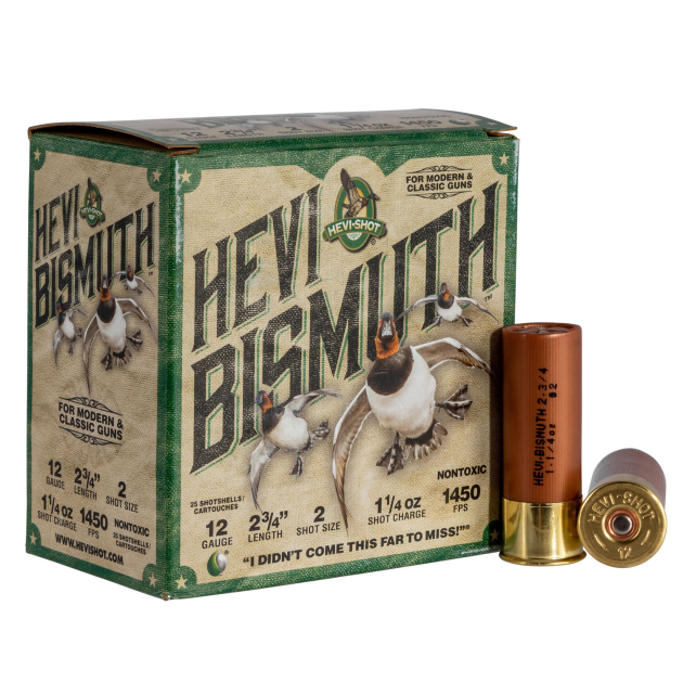 HEVI-Shot HS14702 HEVI-Bismuth  12Gauge 2.75" 1 1/4oz Bismuth 2Shot 25 Per Box/10 Case