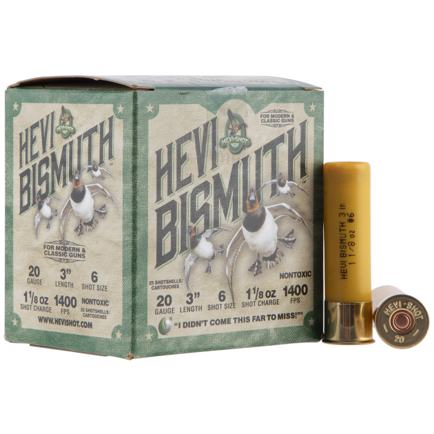 HEVI-Shot HS17006 HEVI-Bismuth  20Gauge 3" 1 1/8oz Bismuth 6Shot 25 Per Box/10 Case