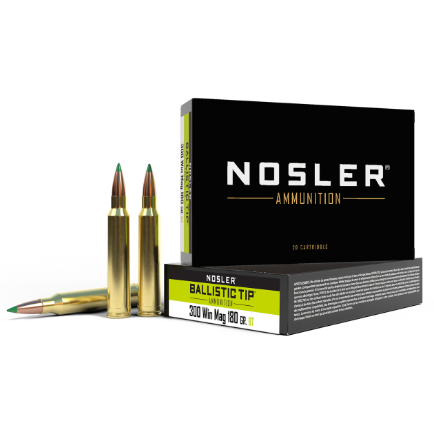 Nosler 40053 Ballistic Tip  300WinMag 180gr Spitzer Ballistic Tip 20 Per Box/10 Case